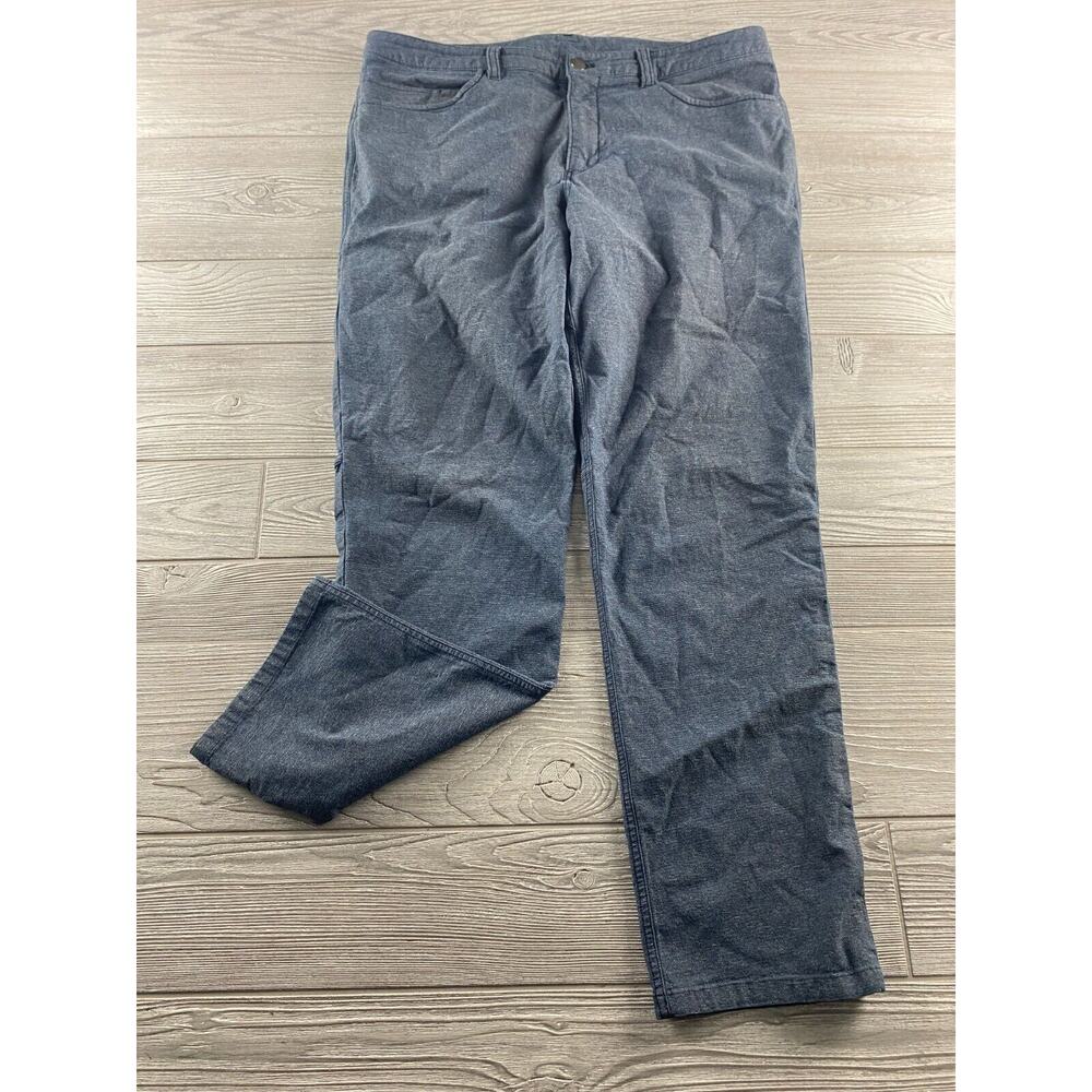 Lululemon Men's Heather Navy Blue Flat Front Slim Tapered Casual Pants